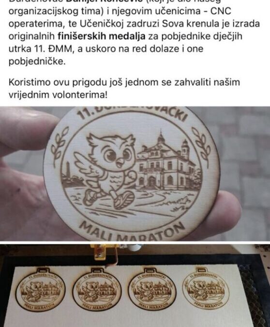 Izrada medalja za Đurđenovački mali maraton