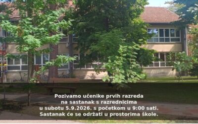 Poziv učenicima prvih razreda